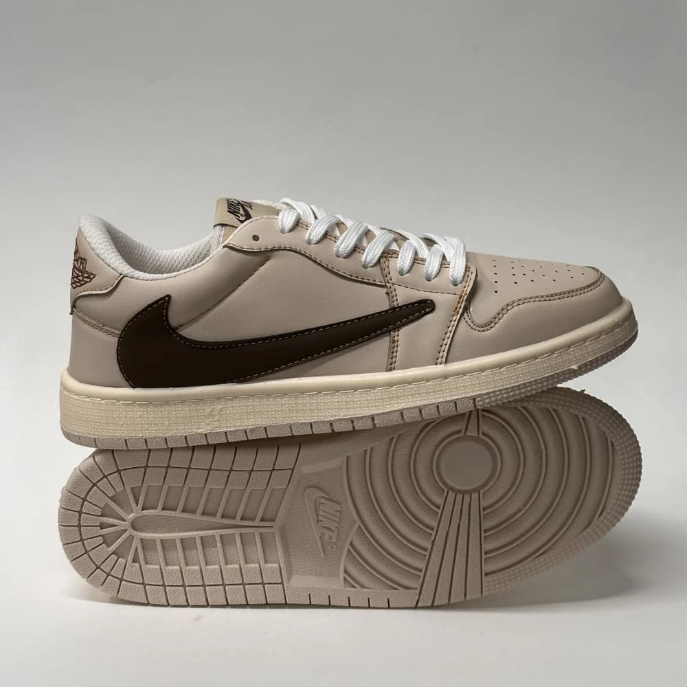 کتونی نایک ایر جردن 1 لو تراویس اسکات کرم قهوه‌ای | Travis Scott x Air Jordan 1 Low Cream Brown — تصویر ۴