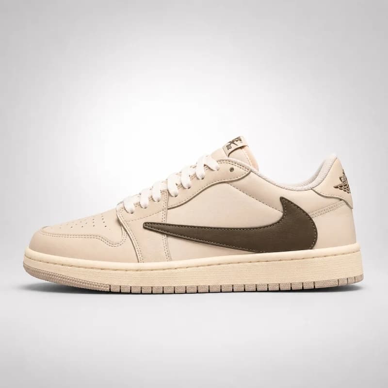 کتونی نایک ایر جردن 1 لو تراویس اسکات کرم قهوه‌ای | Travis Scott x Air Jordan 1 Low Cream Brown