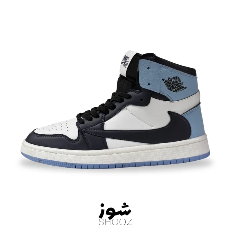 کتونی نایک ایر جردن 1 های سفید سرمه‌ای | Air Jordan 1 High University Blue