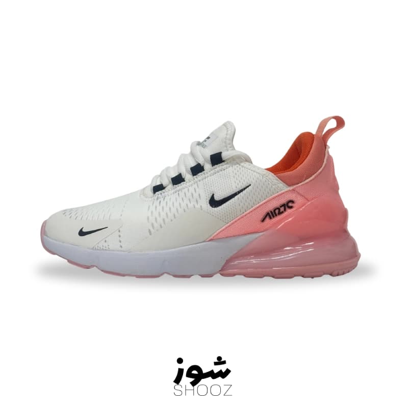 کتونی زنانه نایک air max 270 سفید صورتی وارداتی مستر کوالیتی — تصویر ۲