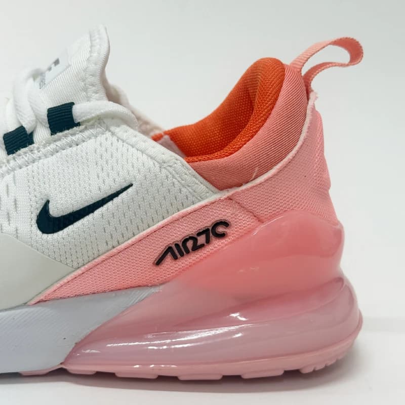 کتونی زنانه نایک air max 270 سفید صورتی وارداتی مستر کوالیتی — تصویر ۵
