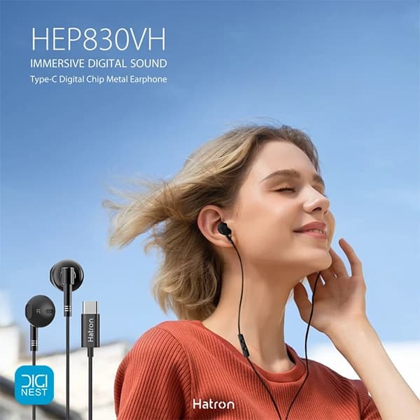 هندزفری سیمی تایپ سی هترون مدل HEP830VH — تصویر ۳