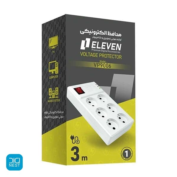 محافظ برق و ولتاژ الون مدل VP9006 طول ۳ متر ۶ خانه