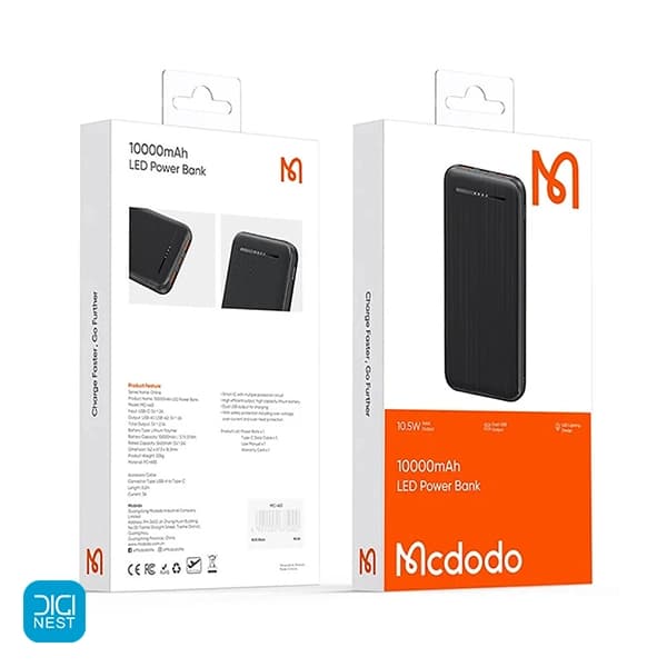 پاور بانک مک دودو MC-463 10W ظرفیت 10000 میلی آمپر ساعت — تصویر ۴