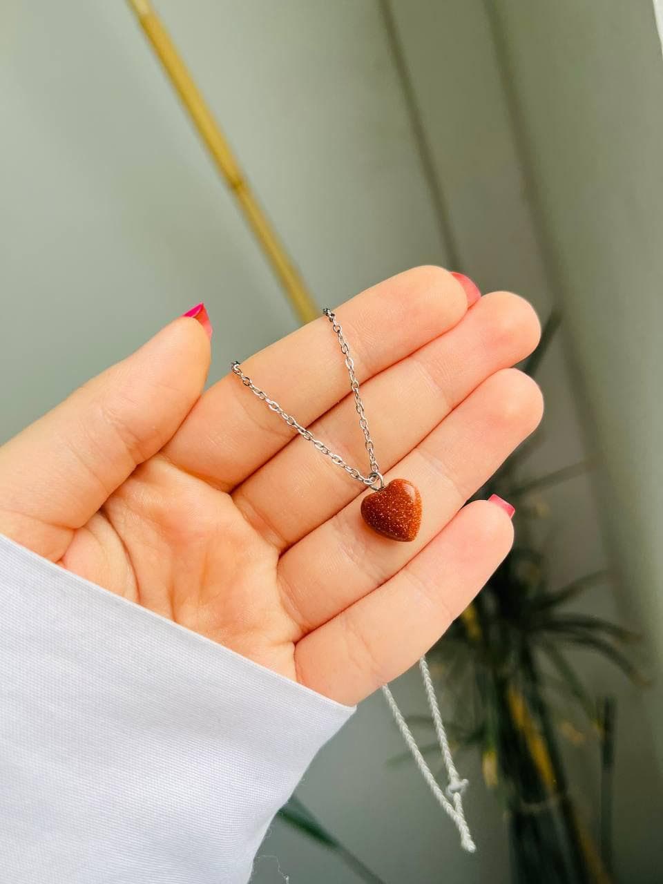 گردنبند قلبی سنگ دلربا