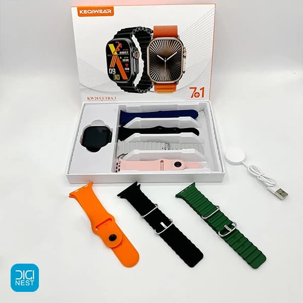 ساعت هوشمند Keqiwear طرح اپل واچ مدل KW28 Ultra 3 — تصویر ۴