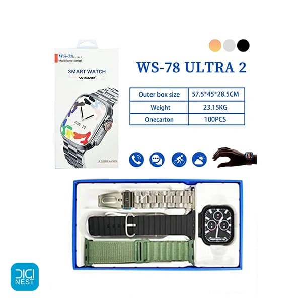 ساعت هوشمند طرح اولترا اپل ویزمی مدل Wisme WS-78 — تصویر ۵