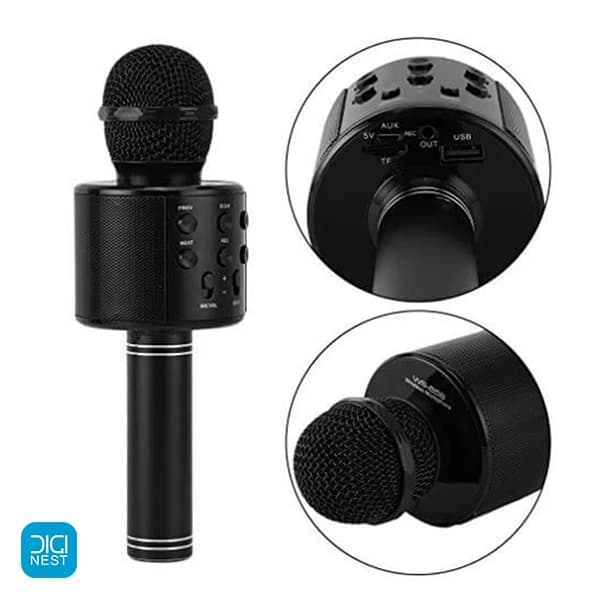 میکروفون اسپیکر بلوتوثی مدل WS-858 — تصویر ۴