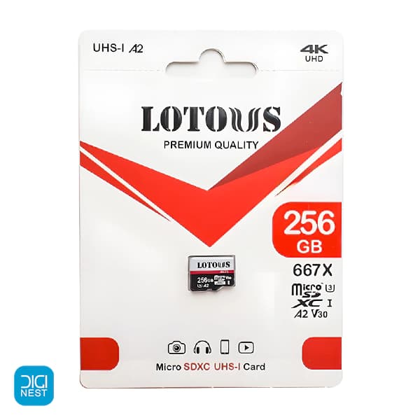 کارت حافظه Micro SDXC UHS-I لوتوس A2 V30 U3 667X ظرفیت 256 گیگابایت — تصویر ۳