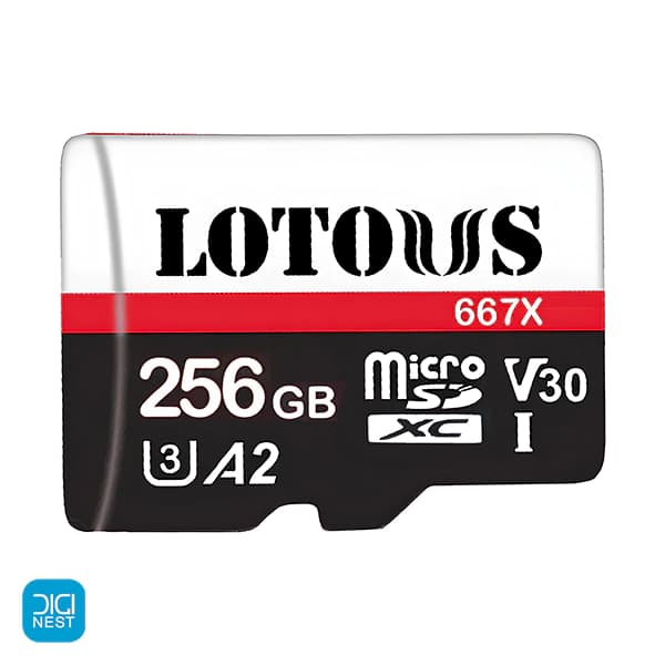 کارت حافظه Micro SDXC UHS-I لوتوس A2 V30 U3 667X ظرفیت 256 گیگابایت — تصویر ۲
