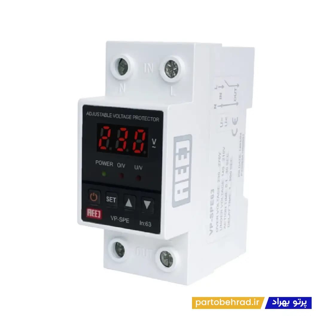 محافظ ولتاژ تک فاز آییژ مدل VP-SPE 63A — تصویر ۲