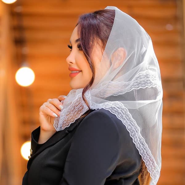 مینی اسکارف گیپور سفید