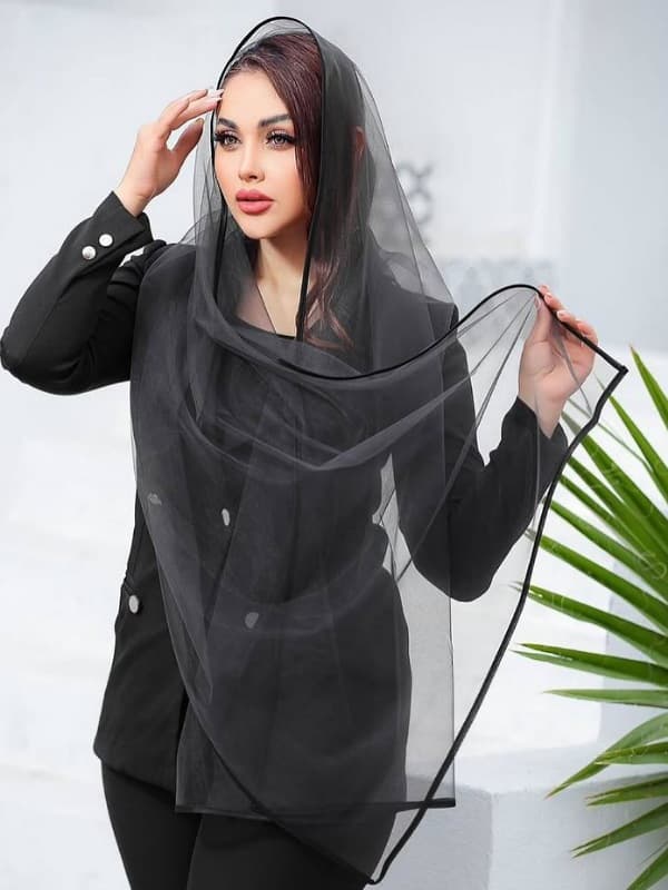 شال توری ساده مشکی