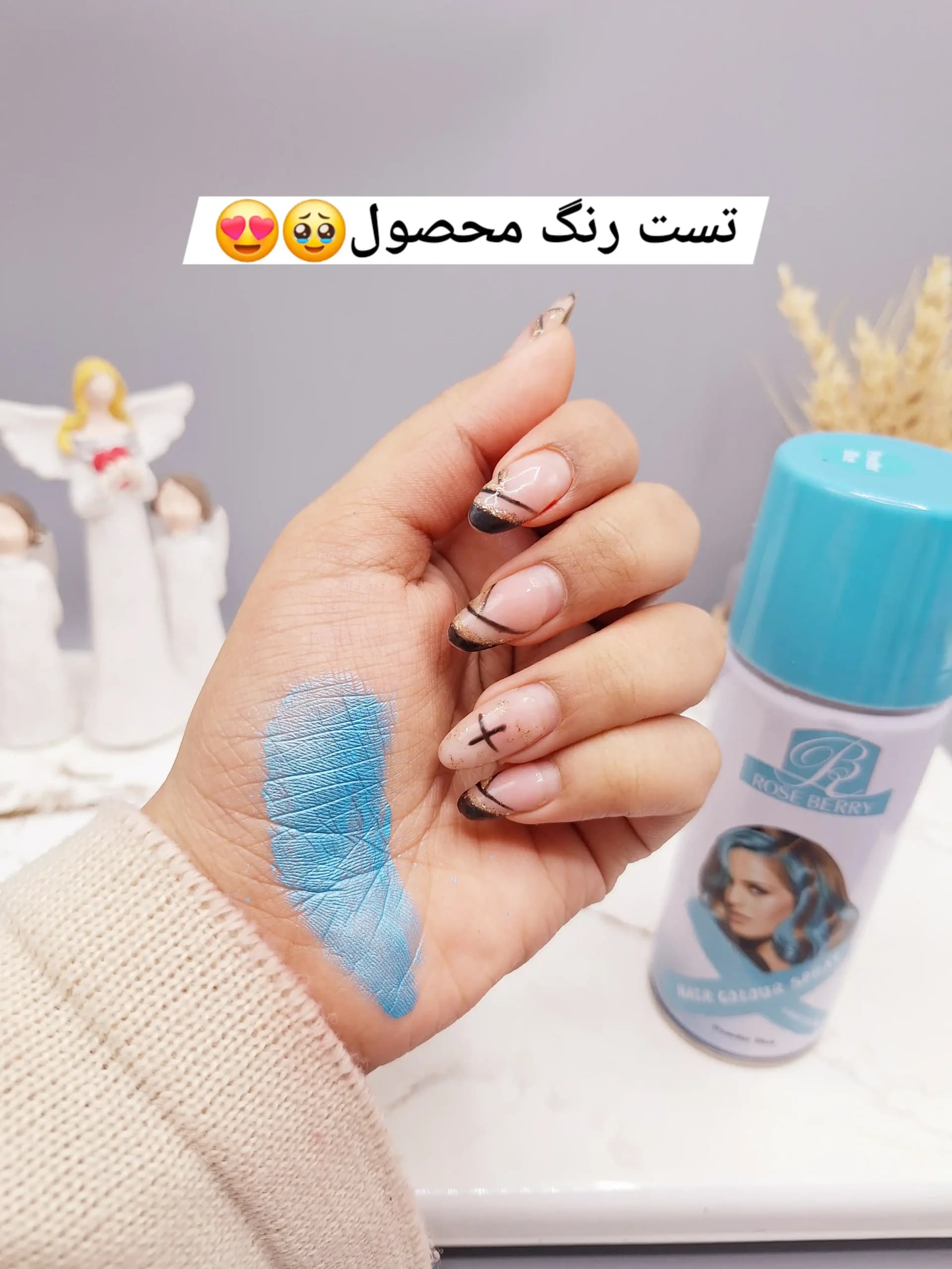اسپری رنگ مو آبی نیلگون برند ROSE BERRY کد 1815 — تصویر ۲
