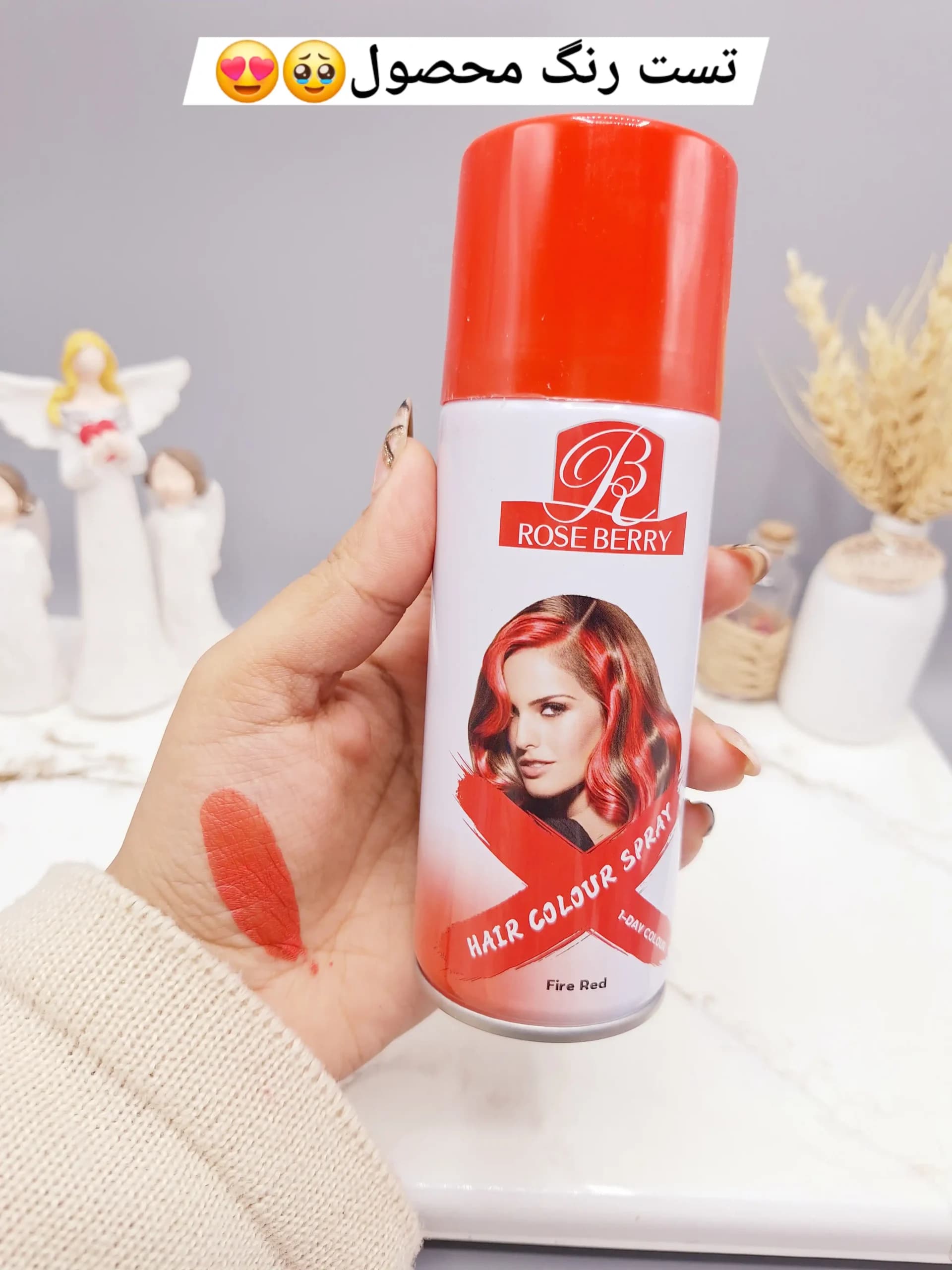 اسپری رنگ مو قرمز آتشی برند ROSE BERRY کد 1822 — تصویر ۲
