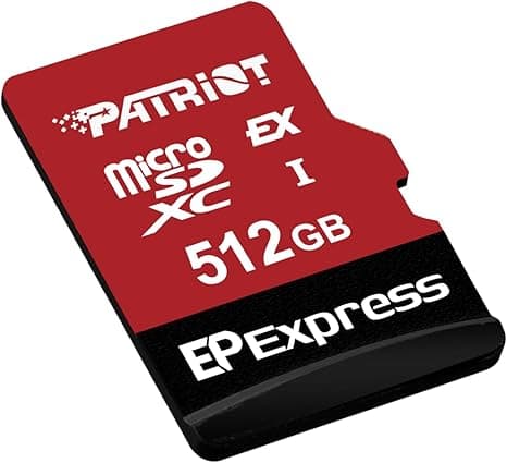 کارت حافظه microSDXC پتریوت مدل EP کلاس 10 استاندارد UHS-I U3-V30 سرعت 90MBpsظرفیت 512 گیگابایت به همراه آداپتورSD