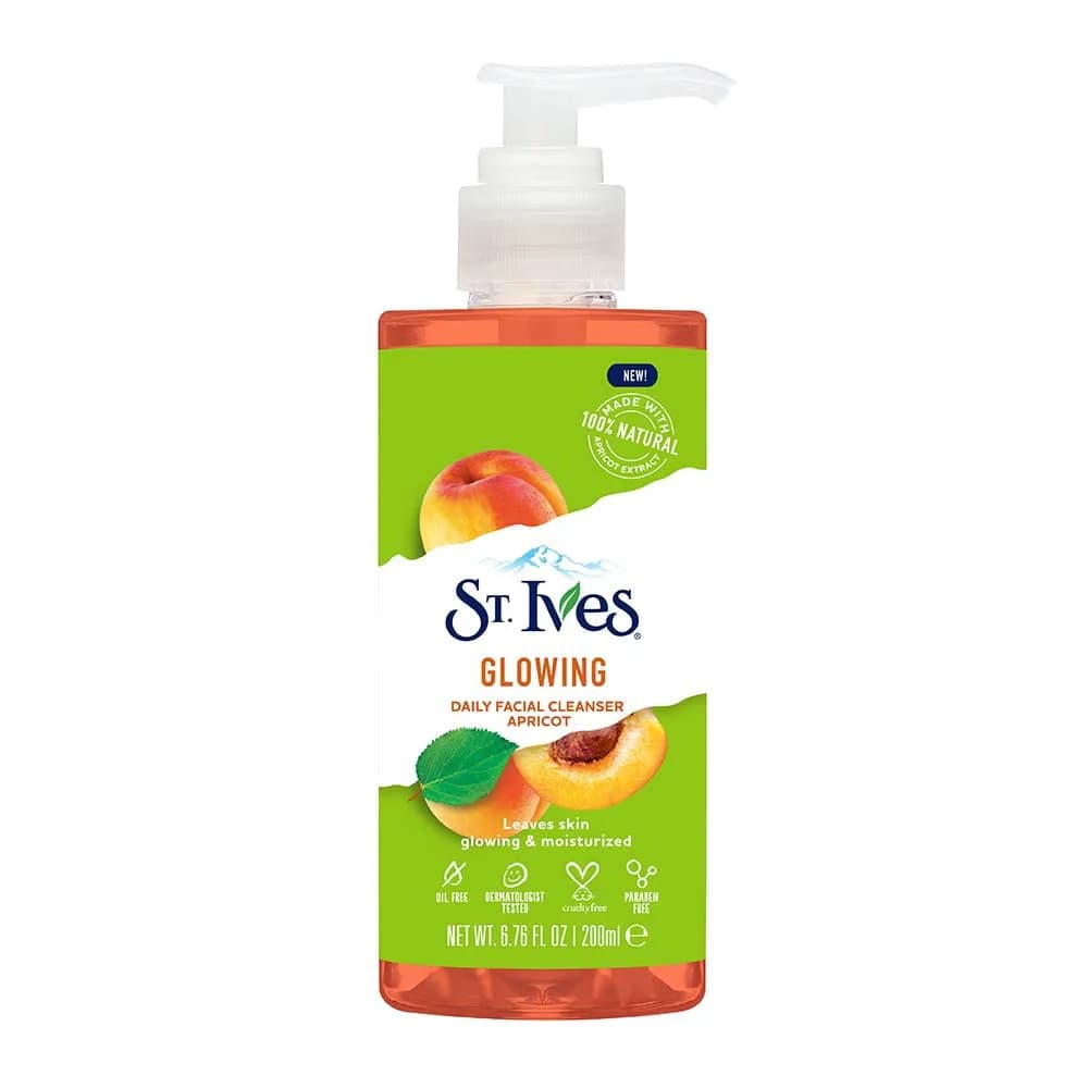 ژل شستشوی صورت زردآلو سینت ایوز مدل GLOW+ حجم 200 میلی‌لیتر