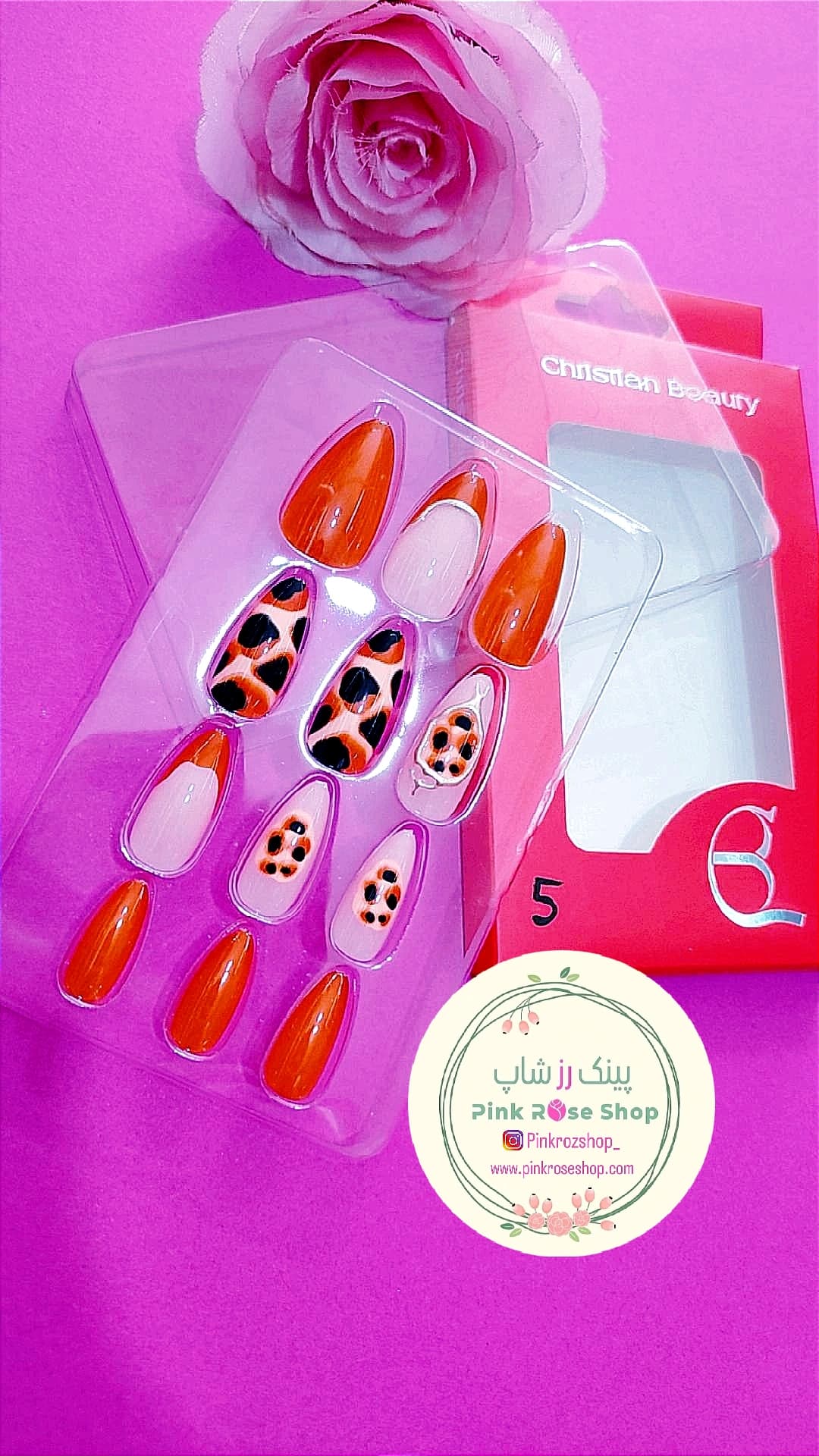 ناخن مصنوعی کاشتی D (طرح برجسته)