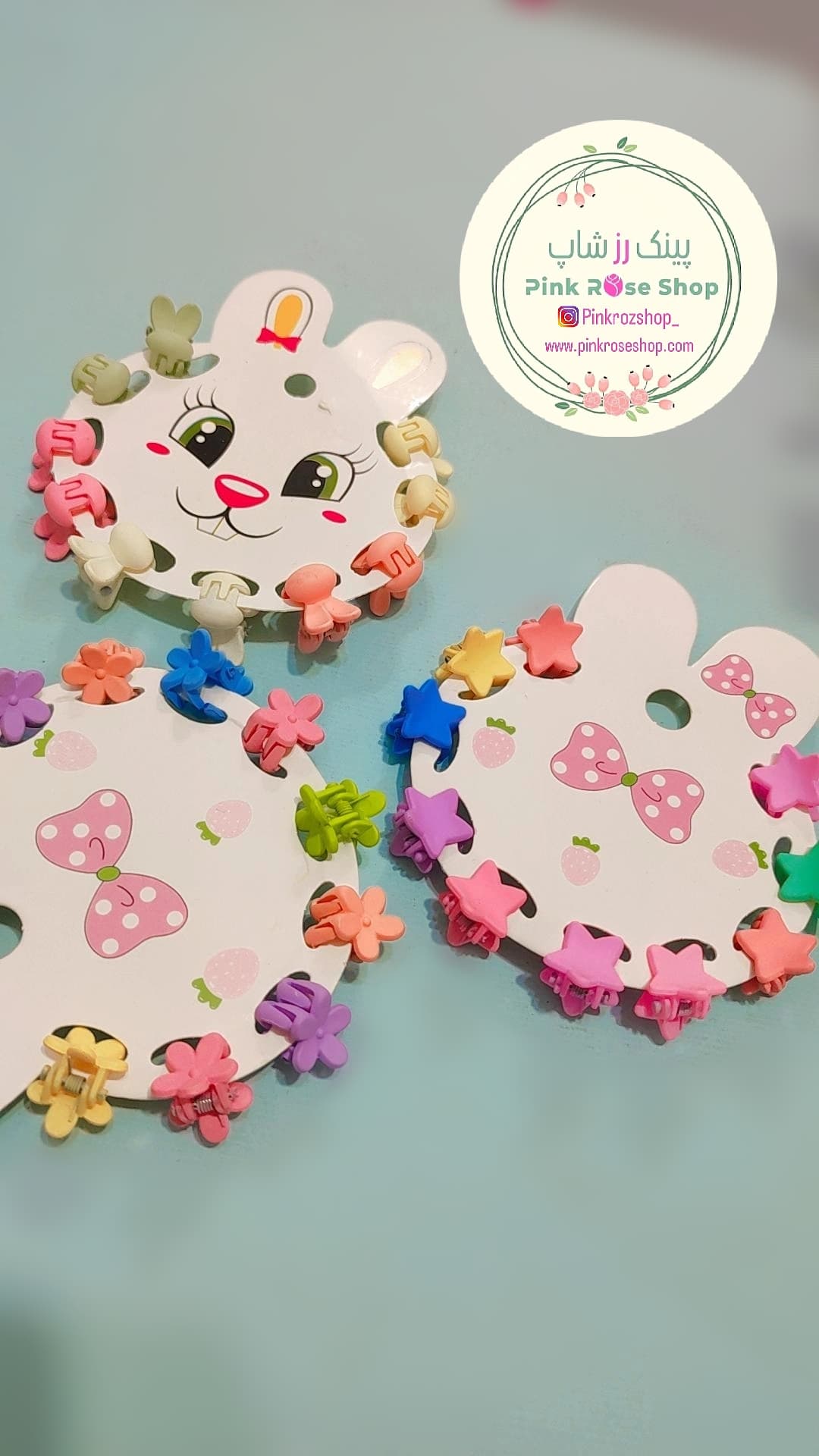 گیره مو فانتزی دخترانه 10 عددی (کد08)