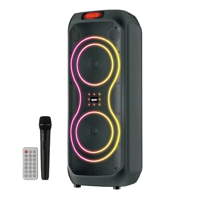 اسپیکر بلوتوثی قابل حمل بوکو مدل BS-086 به همراه میکروفون و ریموت کنترل — تصویر ۲