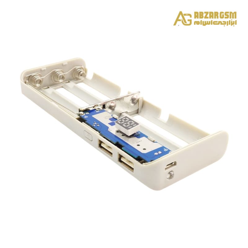 کیس پاوربانک 13000mAh دو خروجی USB به همراه نمایشگر و برد 5 باتری — تصویر ۸
