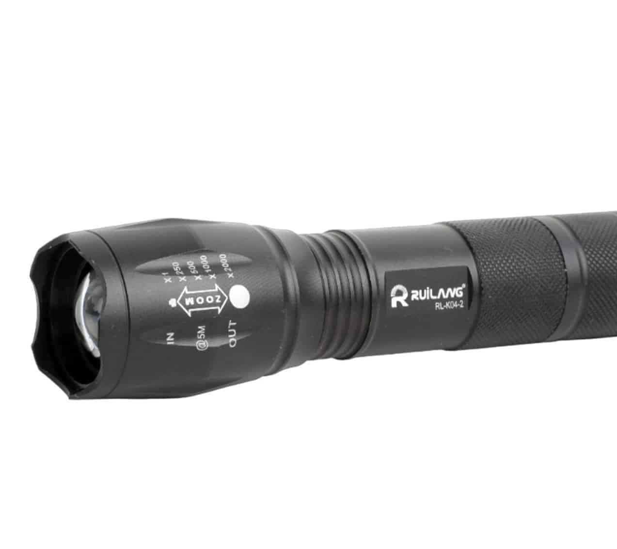 چراغ قوه دو لامپه XPE+UV زوم دار مدل K04-2 — تصویر ۴
