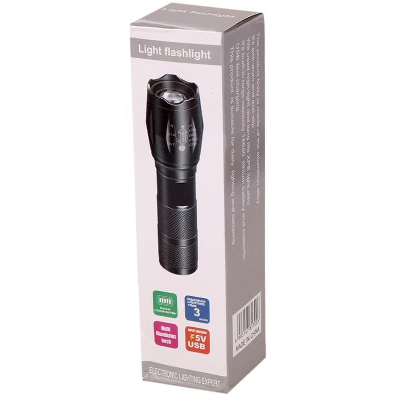 چراغ قوه دو لامپه XPE+UV زوم دار مدل K04-2 — تصویر ۹