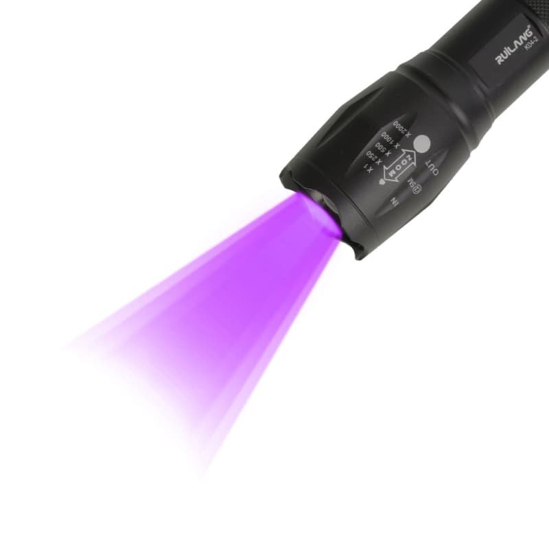 چراغ قوه دو لامپه XPE+UV زوم دار مدل K04-2 — تصویر ۱۰