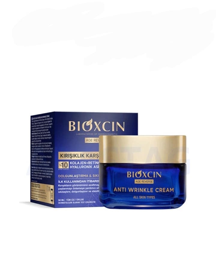 کرم شب ضد چروک بیوکسین حاوی کلاژن و هیالورونیک حجم ۵۰ میلی لیتر||||| Bioxcin Age Reverse Anti-Wrinkle Cream 50 ml