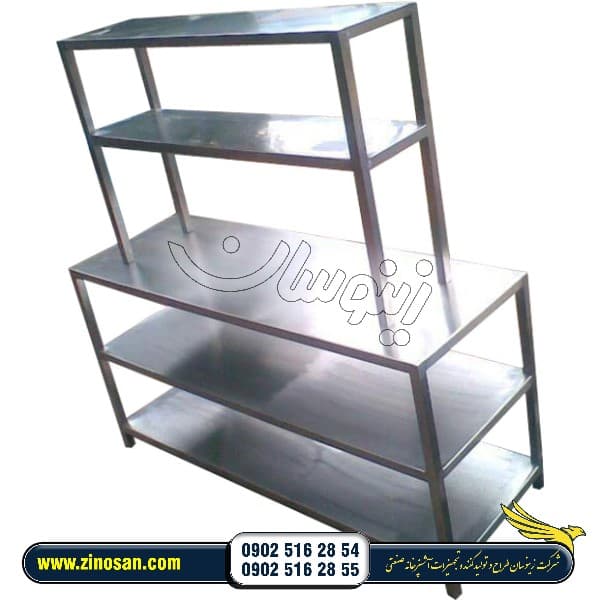 قفسه بندی استیل آشپزخانه صنعتی طرح ایتالیایی