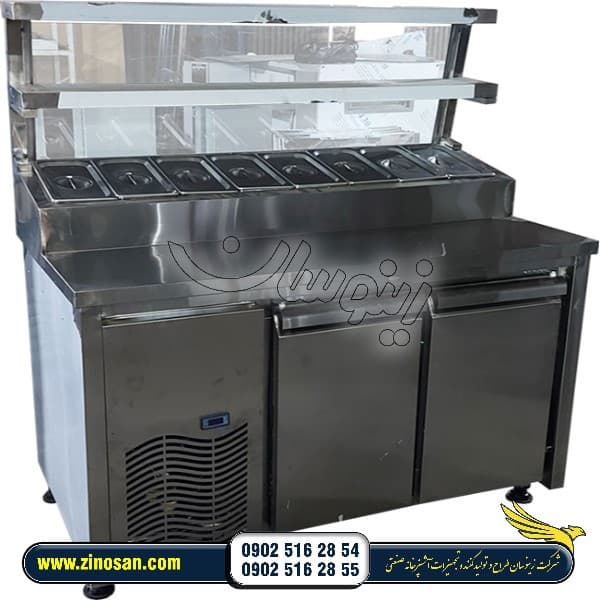 تاپینگ پیتزا ساندویچ خوراکی 8 لگن با پیشخوان دو طبقه — تصویر ۲