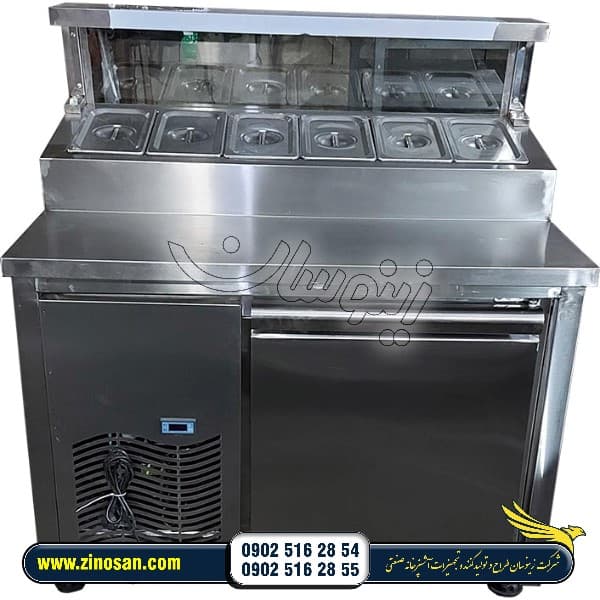 تاپینگ زیر یخچالی پیتزا و خوراکی 6 لگن طول 120