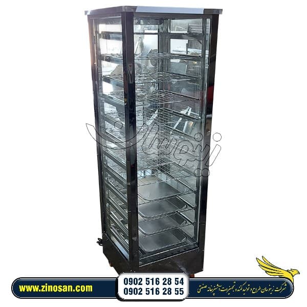 گرمکن پیراشکی سمبوسه ایستاده ویترینی 13 طبقه استیل دودی