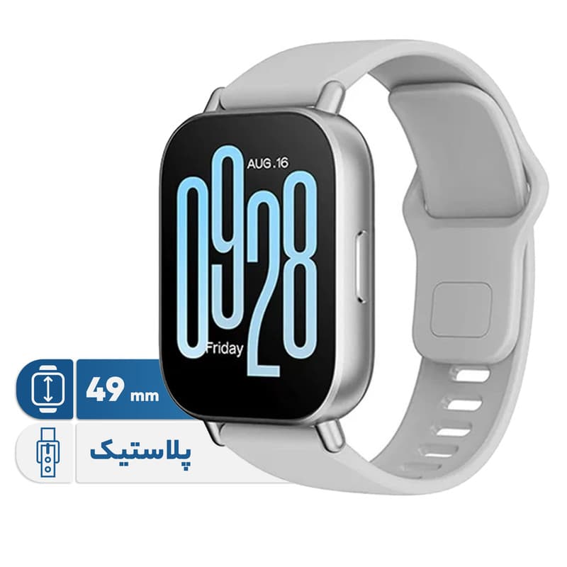 ساعت هوشمند شیائومی مدل Redmi Watch 5 Active ریجن هند، دارای قابلیت های قابلیت مکالمه از طریق بلوتوث، قابلیت تغییر طرح ساعت یا تم بند پلاستیک — تصویر ۲
