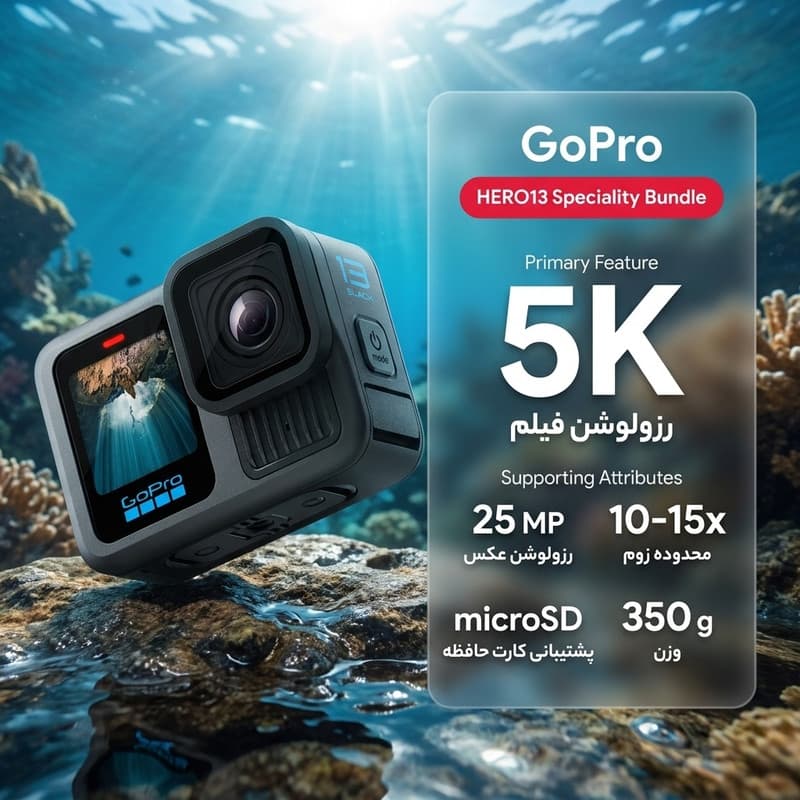 دوربین فیلم برداری ورزشی گوپرو مدل HERO13 Speciality Bundle — تصویر ۳