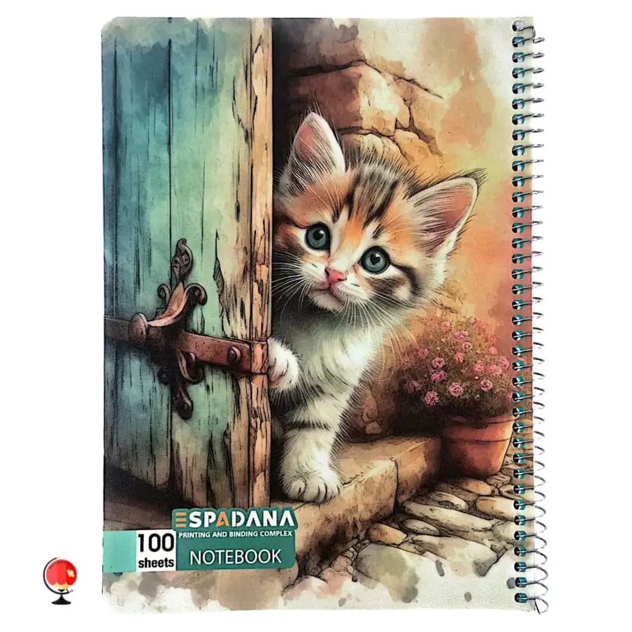دفتر مشق 100 برگ سیمی طرح گربه ملوس اسپادانا