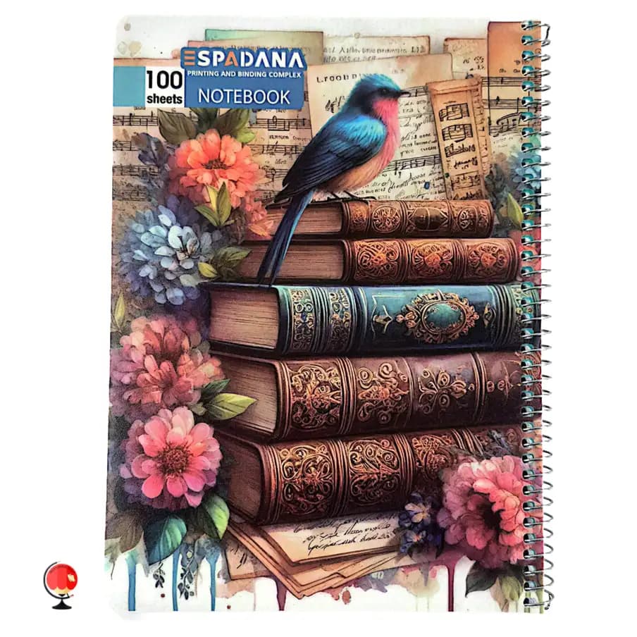 دفتر مشق 100 برگ سیمی طرح کتاب اسپادانا