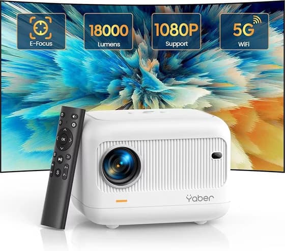 ویدیو پروژکتور یابر مدل E1 کیفیت HD با شدت نور ۹۰۰۰ لومن