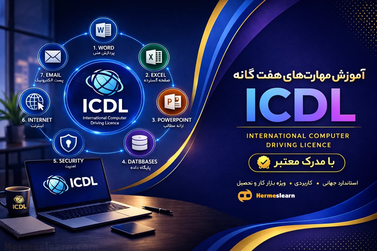 دوره آنلاین ICDL شامل آموزش مهارت هفت‌گانه کامپیوتر