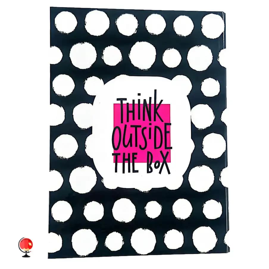 دفتر کلاسوری 100 برگ قفل فلزی پاپکو طرح THINK OUTSIDE