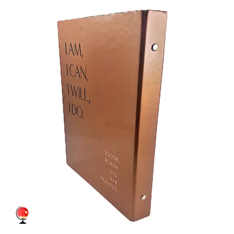 دفتر کلاسوری 100 برگ قفل فلزی پاپکو طرح I AM I CAN — تصویر ۷