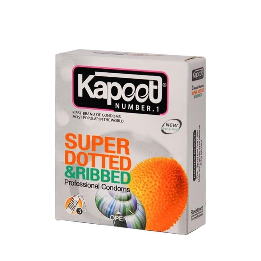 کاندوم خاردار و شیاردار کاپوت 3عددی Super Dotted And Ribbed