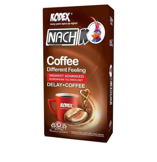 کاندوم تاخیری نازک قهوه ناچ کدکس مدل Nach Kodex Coffee Delay بسته 12 عددی