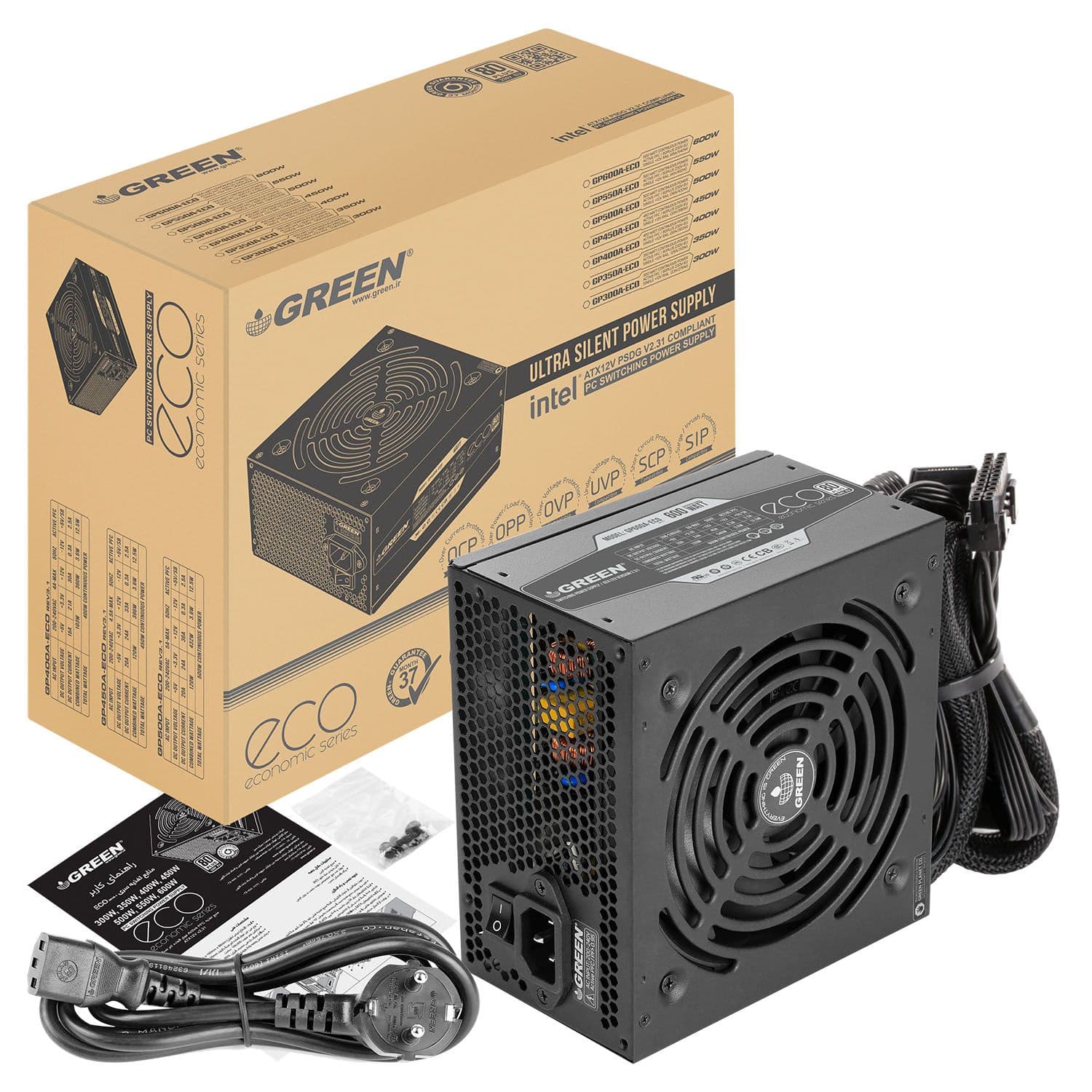 پاور کامپیوتر گرین مدل GP600A-ECO GREEN