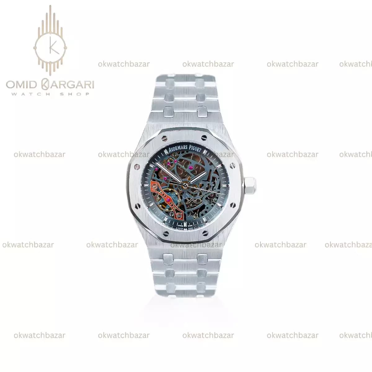 ساعت مچی اودمار پیگه اسکلتون بند سیلور Audemars Piguet