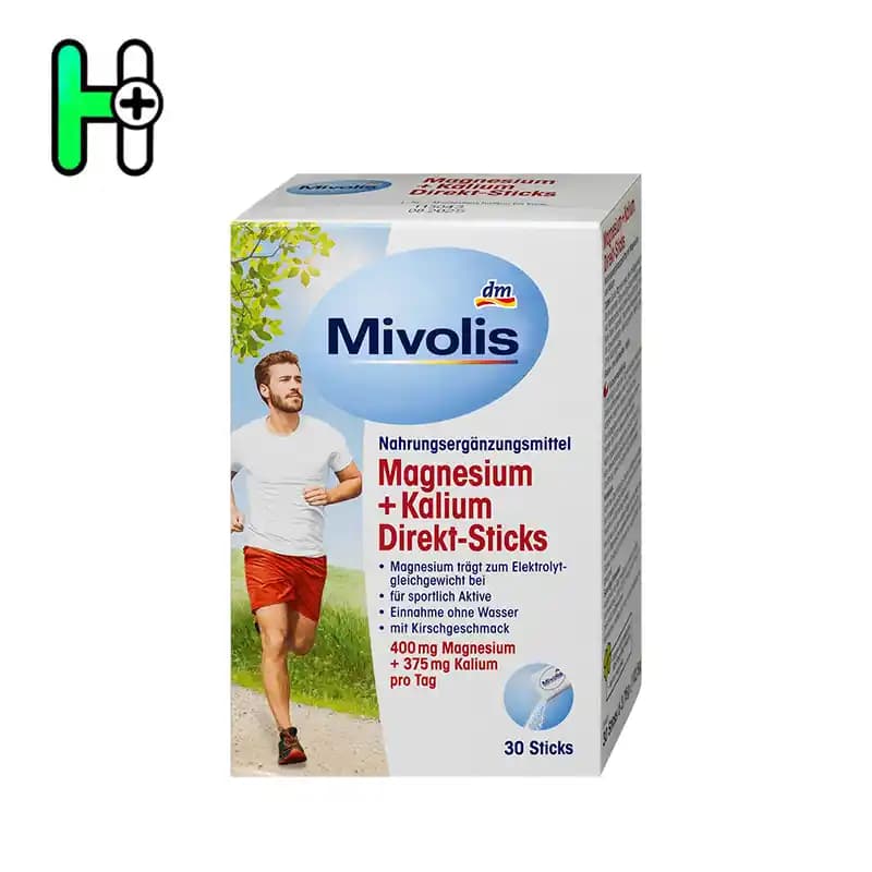 ساشه منیزیم+پتاسیم میولیس Mivolis Magnesium + Kalium Direkt-Sticks — تصویر ۲
