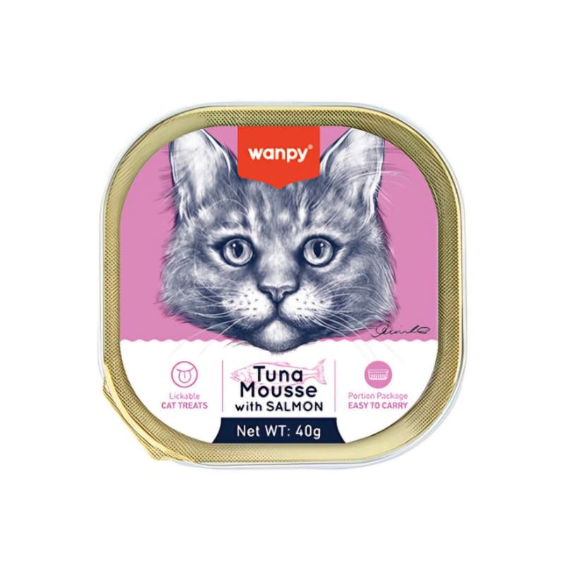 ووم گربه ونپی با طعم ماهی تن و سالمون Wanpy Tuna Mousse With Salmon وزن 40 گرم — تصویر ۲