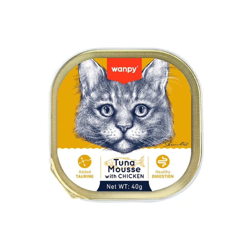 ووم گربه ونپی با طعم ماهی تن و مرغ Wanpy Tuna Mousse With Chicken وزن 40 گرم — تصویر ۲