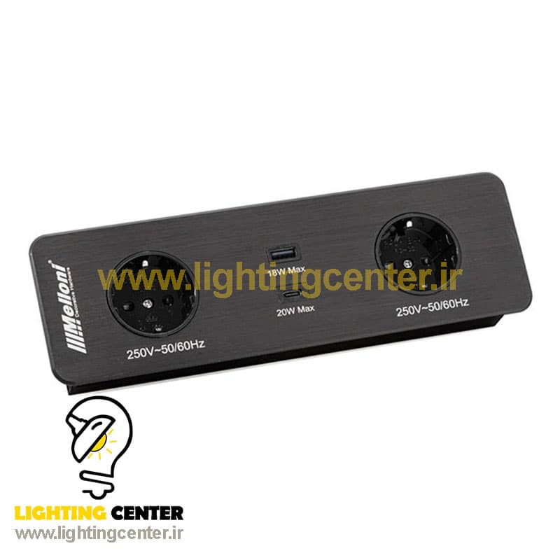 پریز توکار مستطیلی ملونی melloni مدل 10056