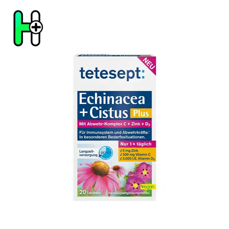 مکمل حمایت قوی سیستم ایمنی در برابر بیماری و فصل سرما تتسپت tetesept Echinacea + Cistus Plus